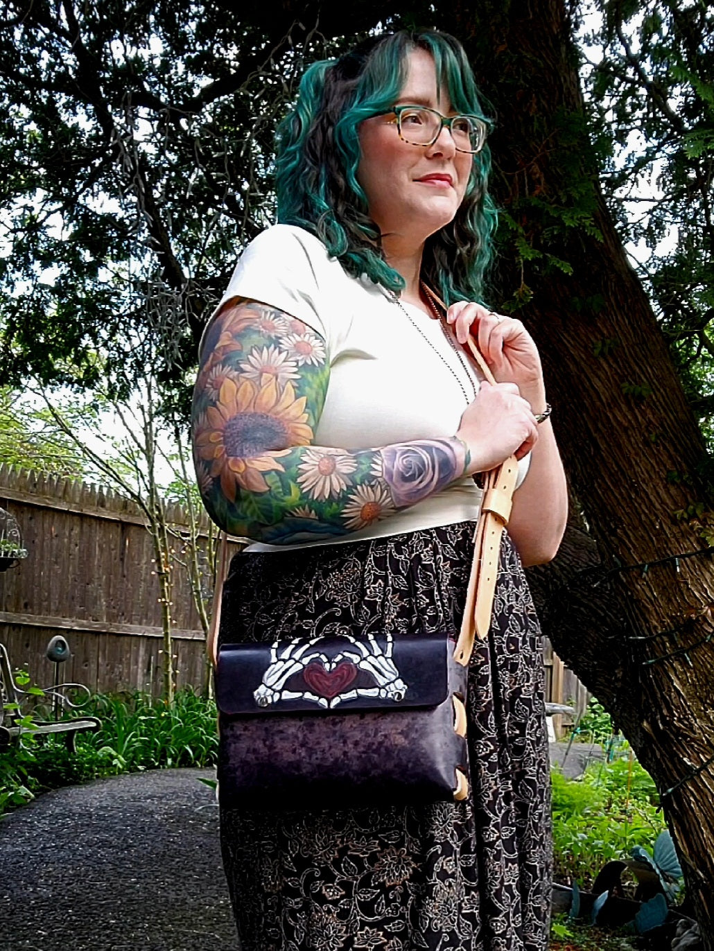 Skeleton Heart Satchel - Medium