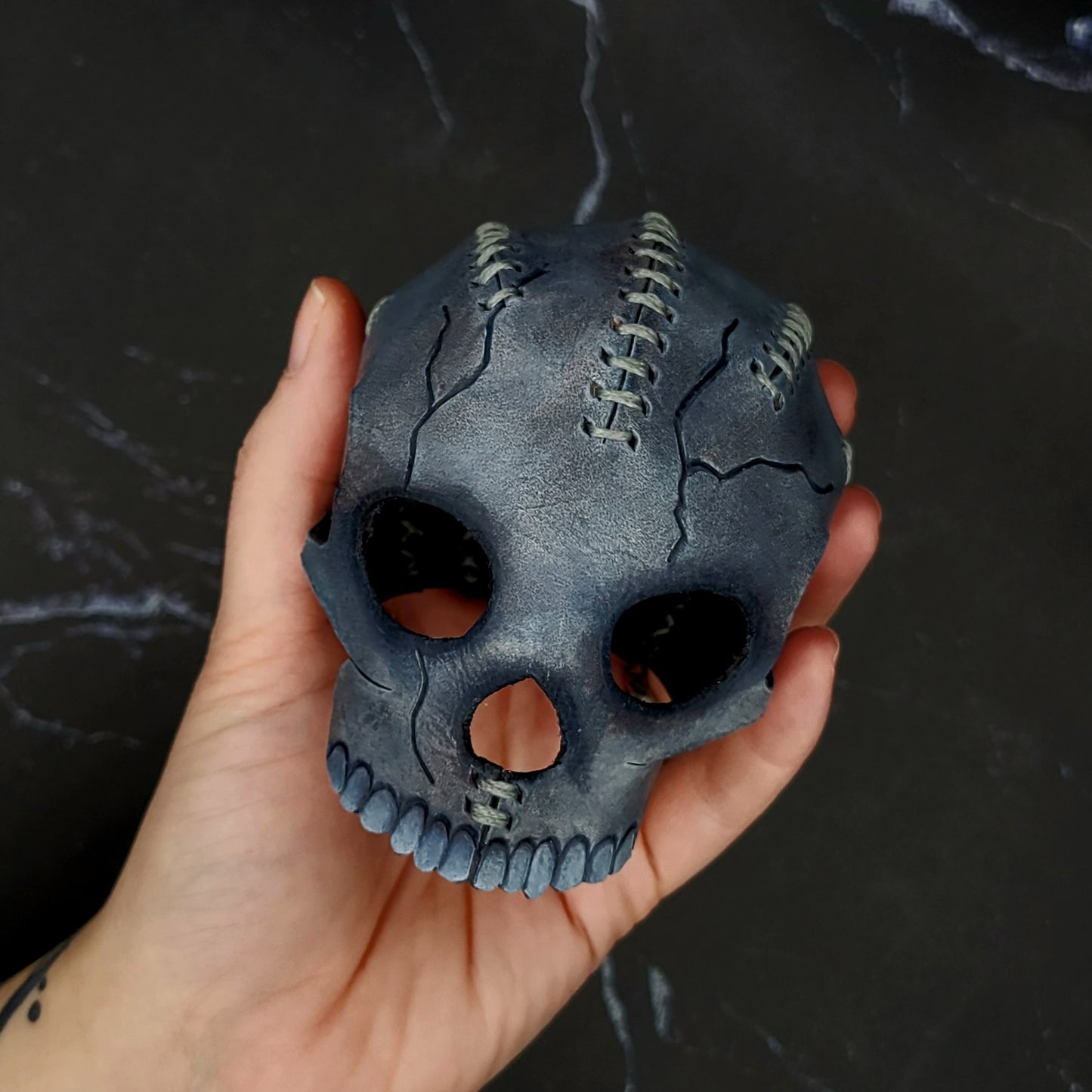 Small Leather 3D Skull