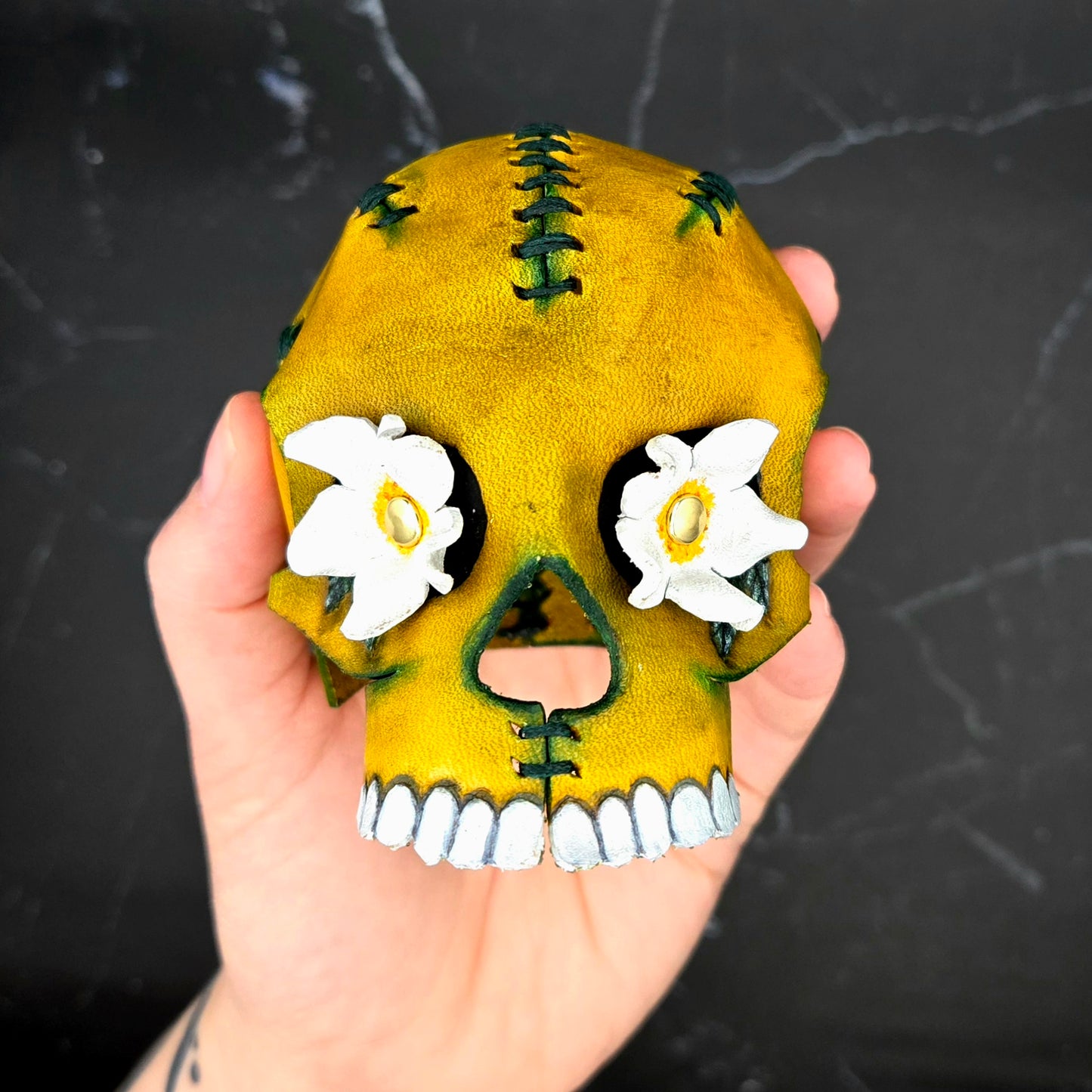 Small Leather 3D Skull
