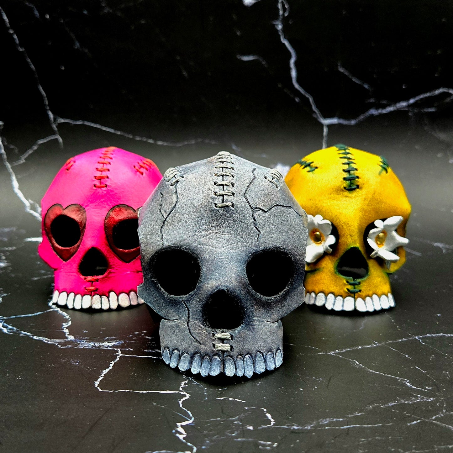 Small Leather 3D Skull