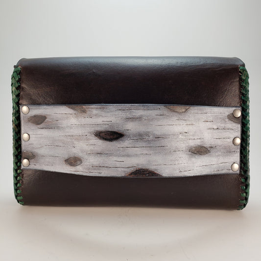 White Birch Leather Clutch