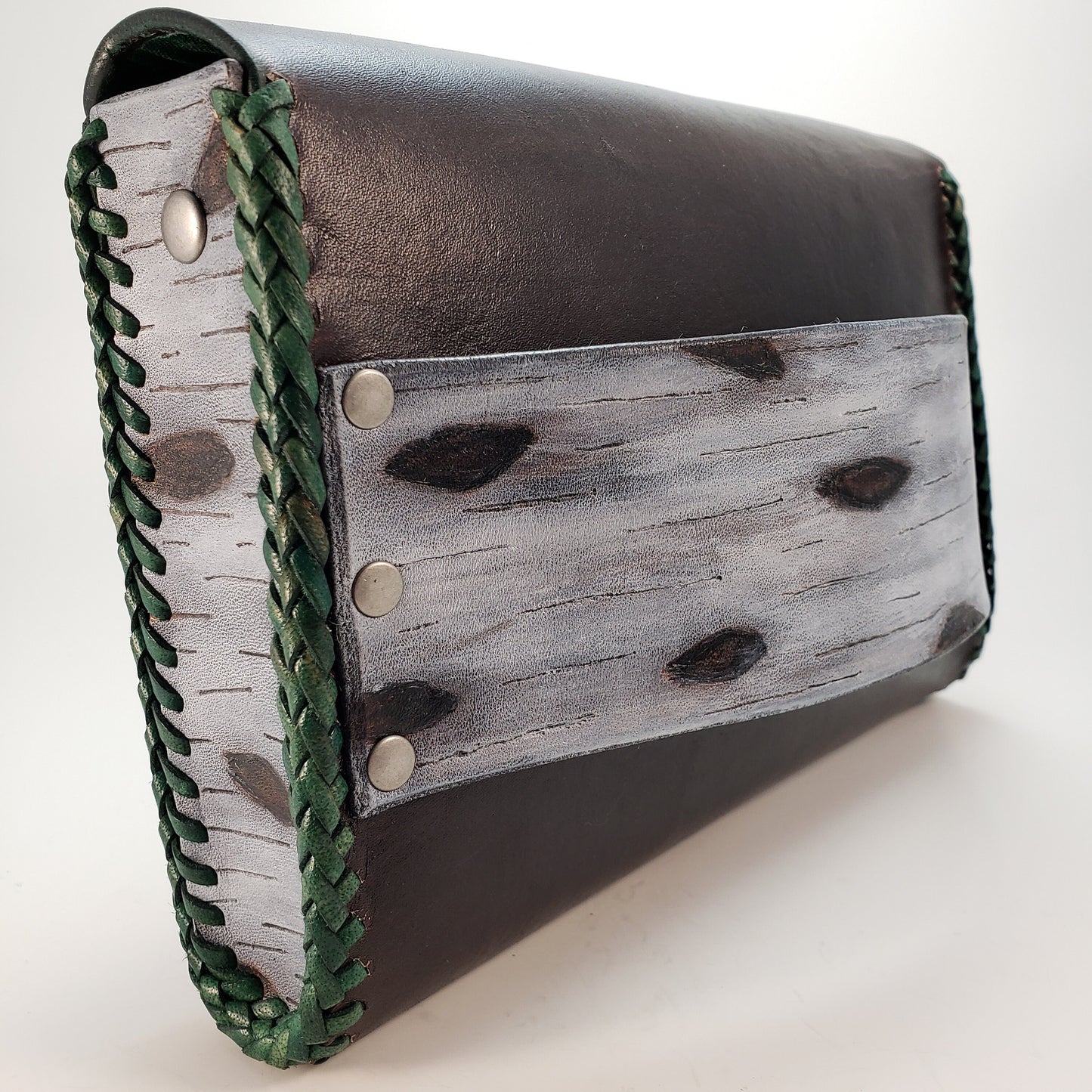 White Birch Leather Clutch
