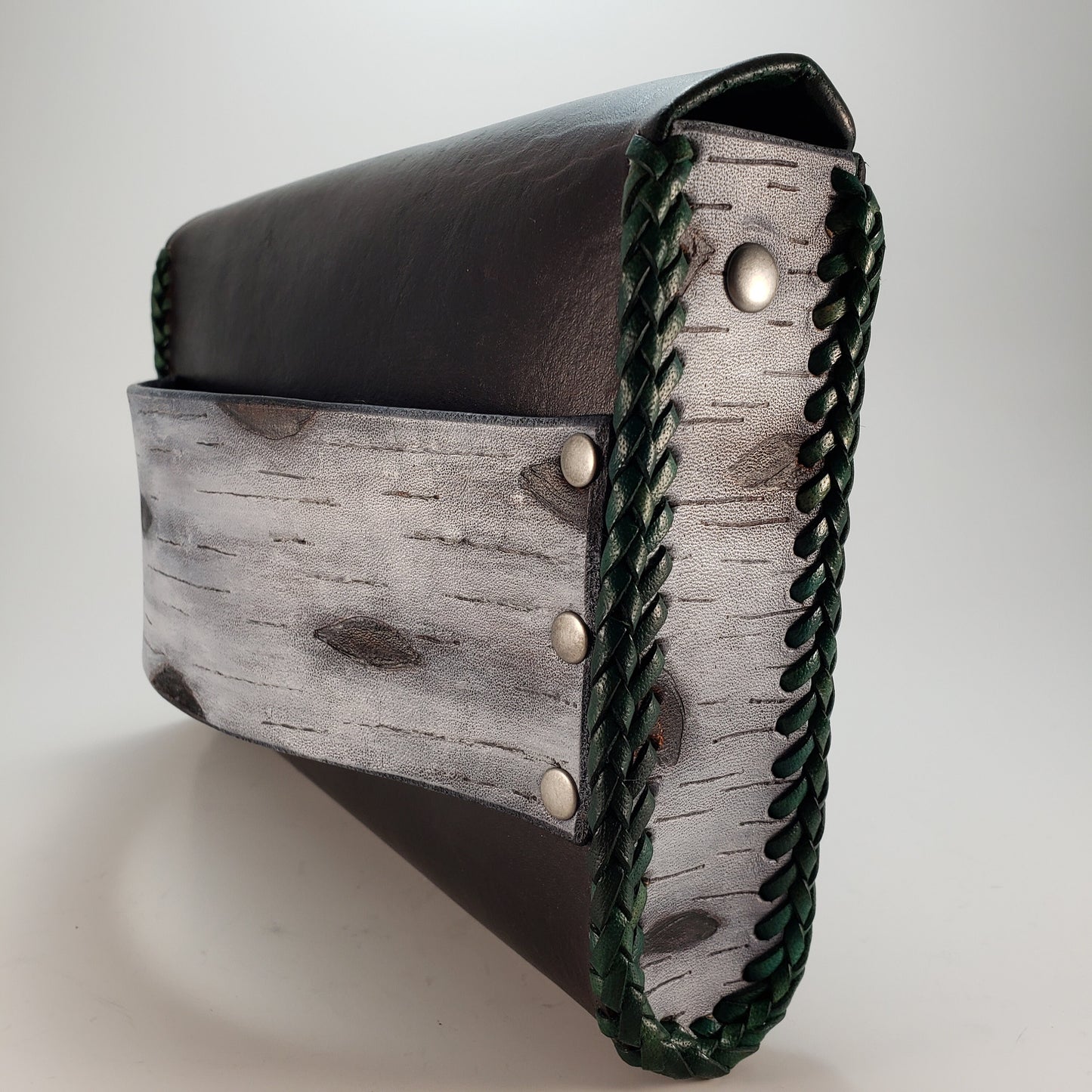 White Birch Leather Clutch